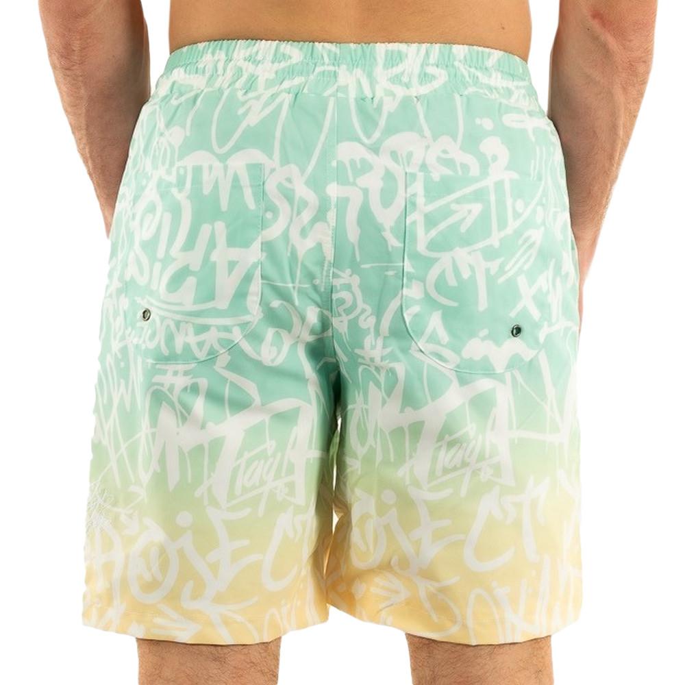 Short de Bain Vert Homme Project X Paris Graffiti dégradé vue 2