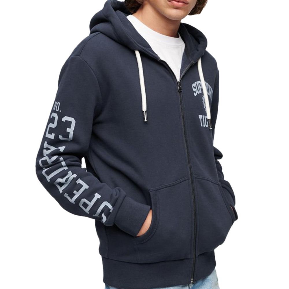 Sweat à zippe Marine Homme Superdry Athletic pas cher