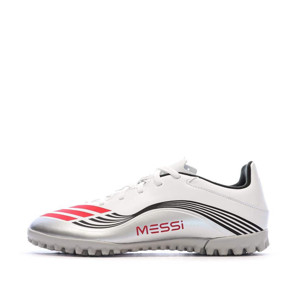 Zapatillas de fútbol blancas Adidas F50 Messi Club TF barato