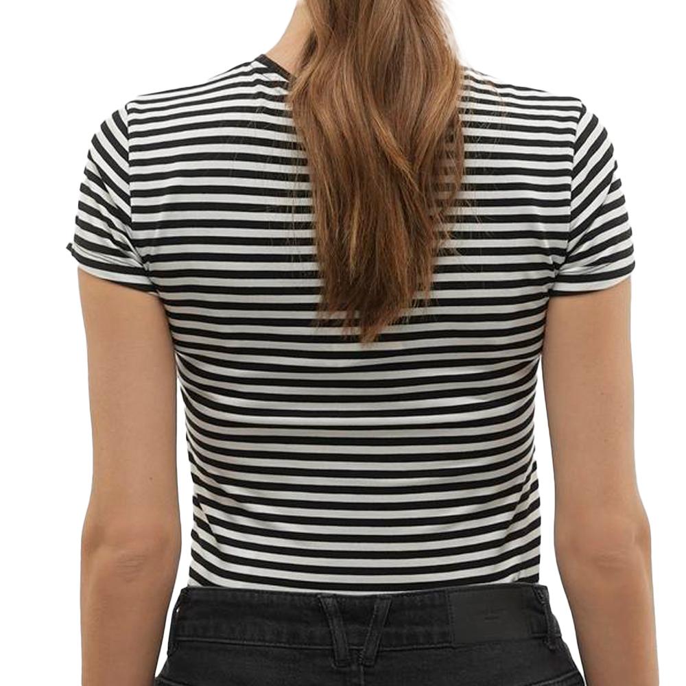 T-Shirt Noir/Blanc Femme Vero Moda Mines Fiona vue 2