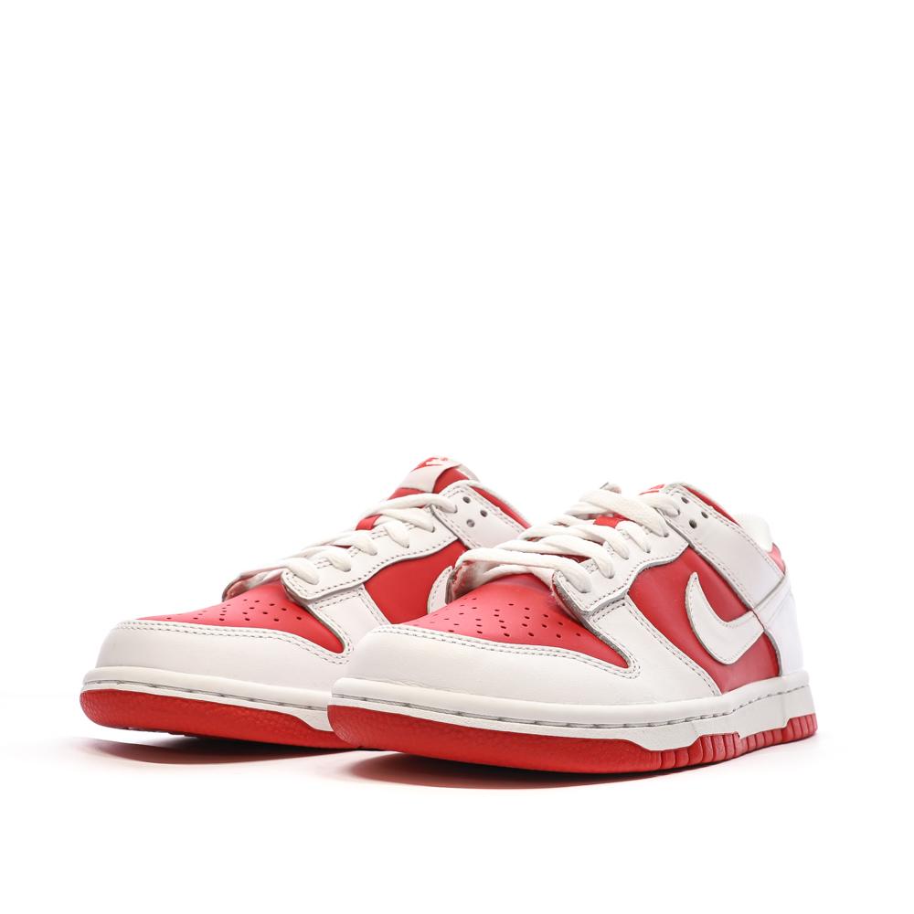 Baskets Blanches/Rouges Garçon Nike Dunk Low vue 6