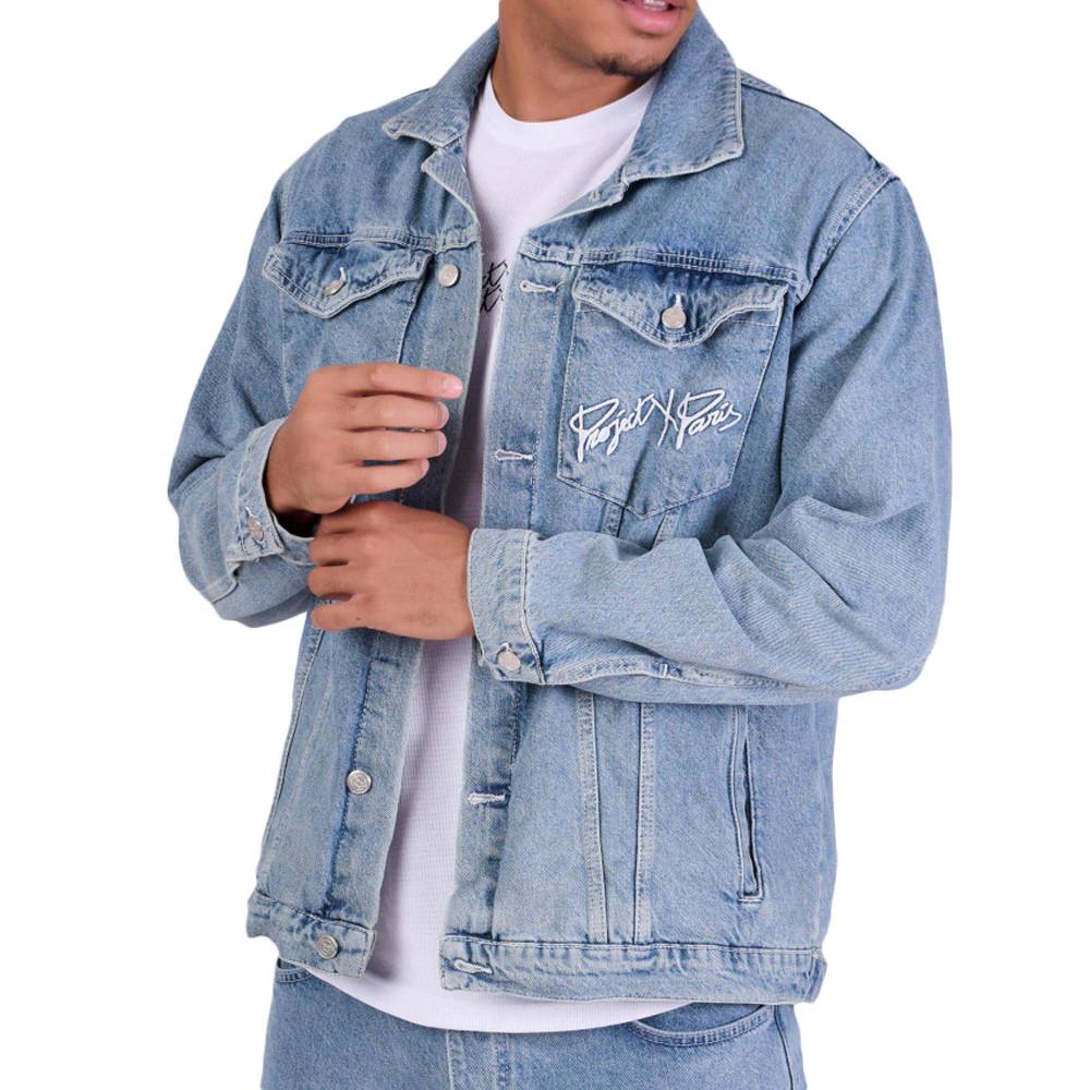 Veste en Jean Bleu Homme Project X Paris 3000 pas cher