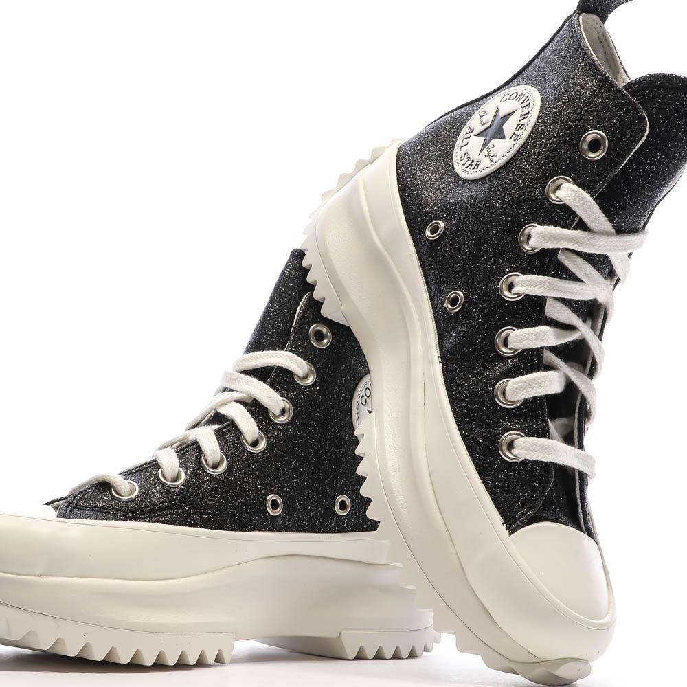 Baskets Noires à paillettes Femme Converse Run Star Hike vue 7