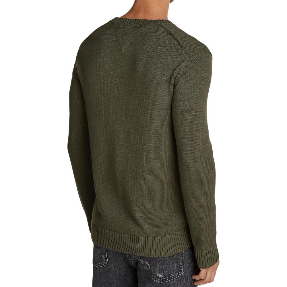 Pull Kaki Homme Tommy Hilfiger slim essntls vue 2