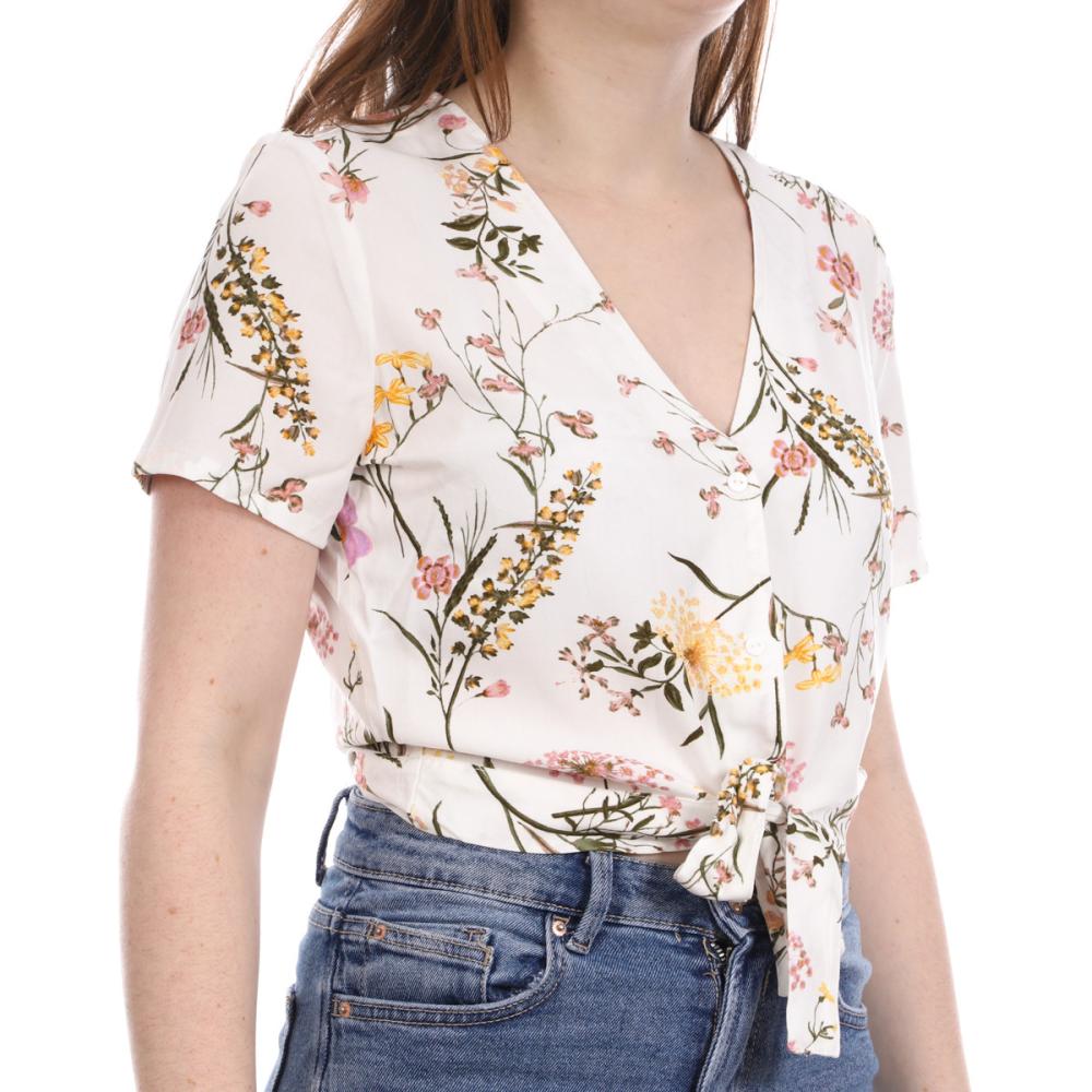 Blouse Blanche à fleurs Femme Vero Moda Easy pas cher