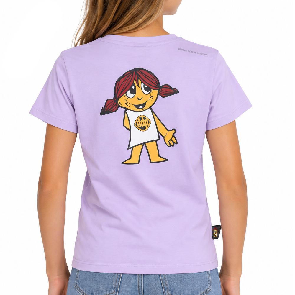 T-Shirt Mauve Fille DDP Shirt vue 2