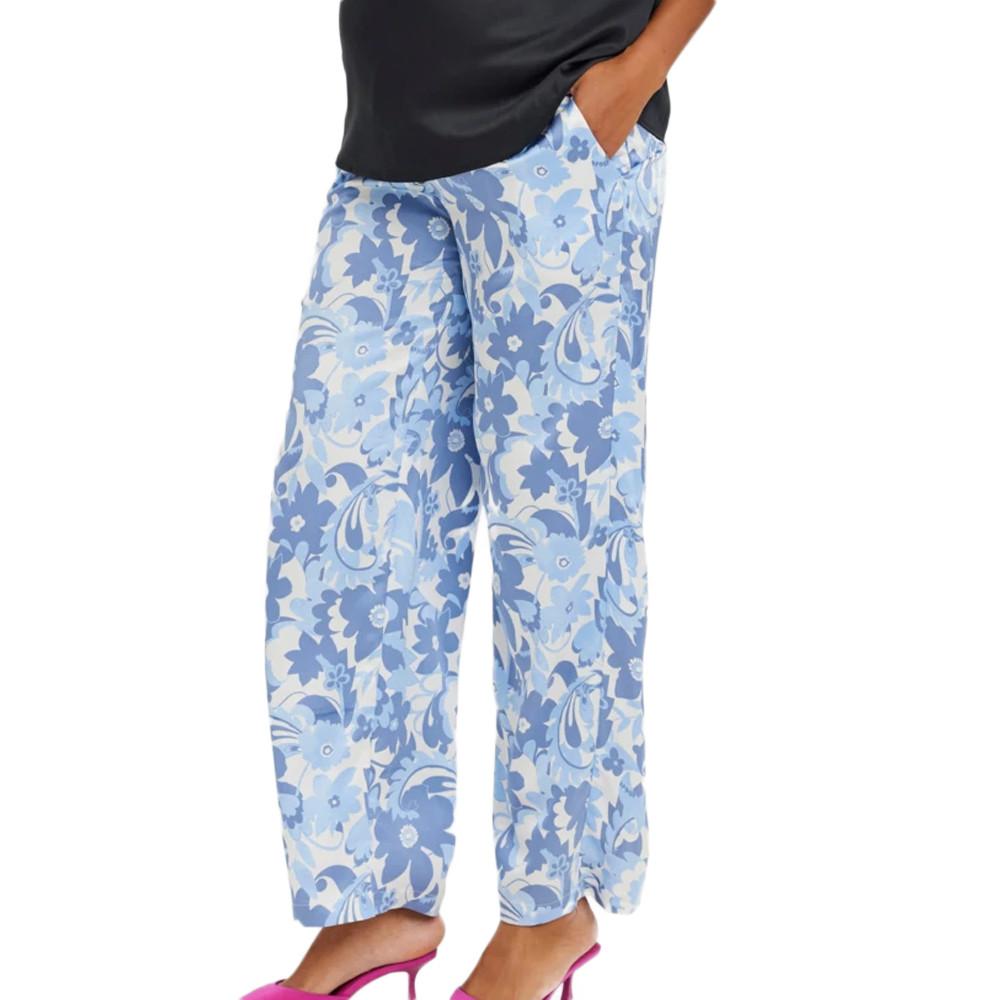 Pantalon Imprimé Bleu/Blanc Femme Vero Moda Marternity Mulla pas cher