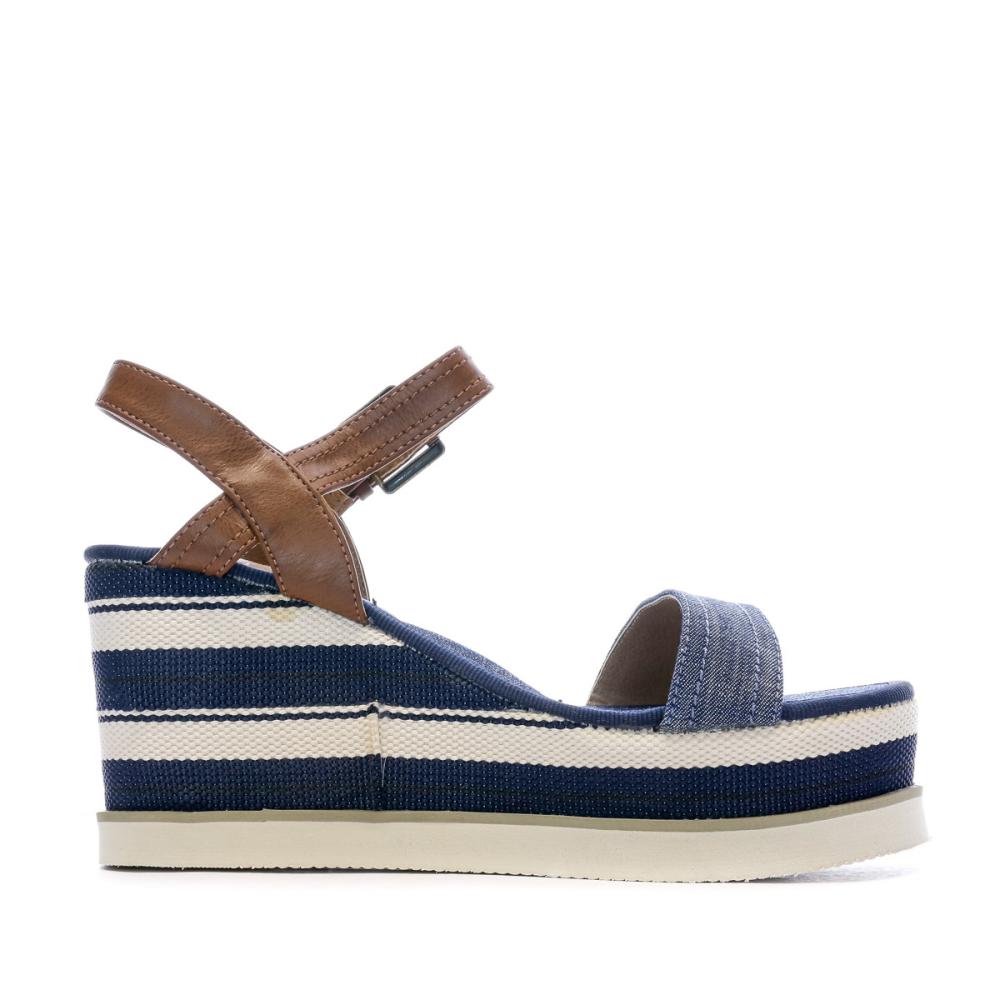 Sandales compensées Bleu Femme Beppi Wedge vue 2