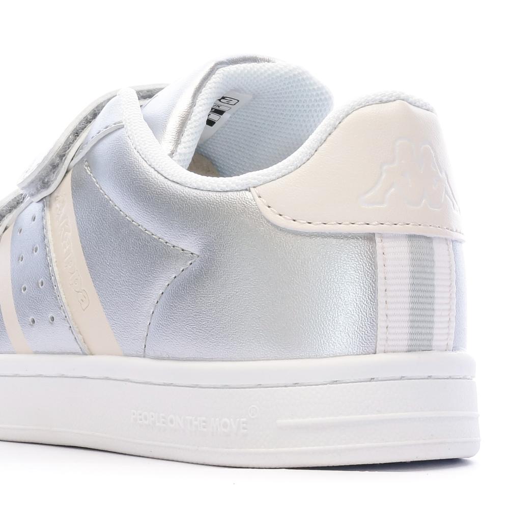 Baskets Blanche Argent/Blanc Fille Kappa Logo Alpha 2V vue 7