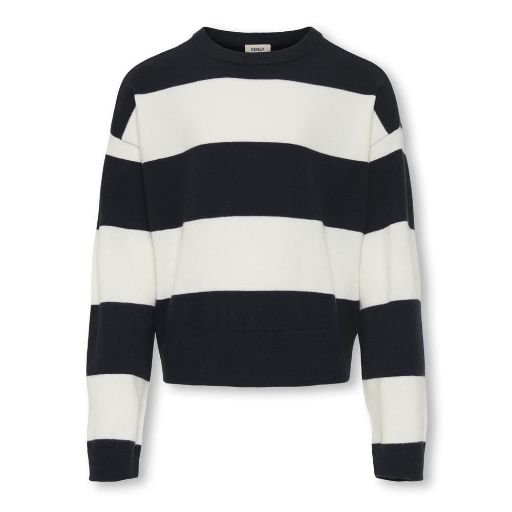 Pull à Rayures Noir/Blanc Fille Kids ONLY Kogtala Stripe pas cher