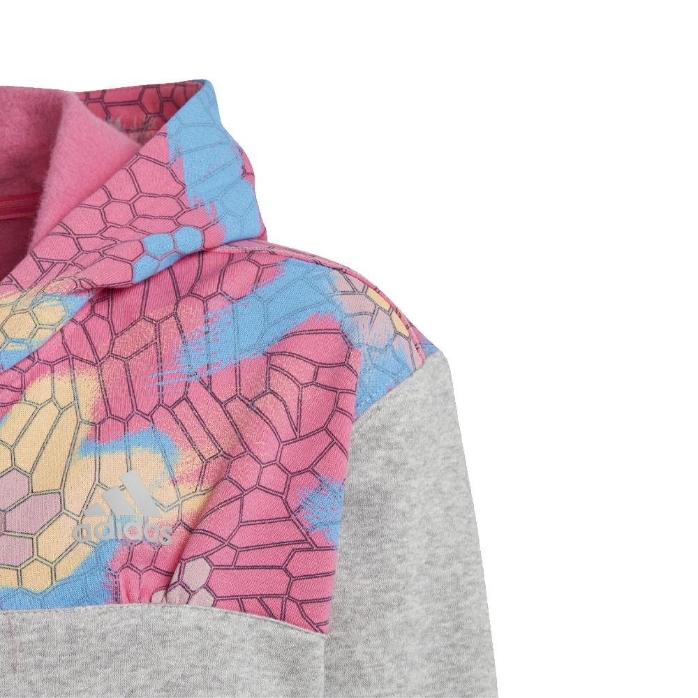 Survêtement Gris/Rose Fille Adidas Hooded vue 2