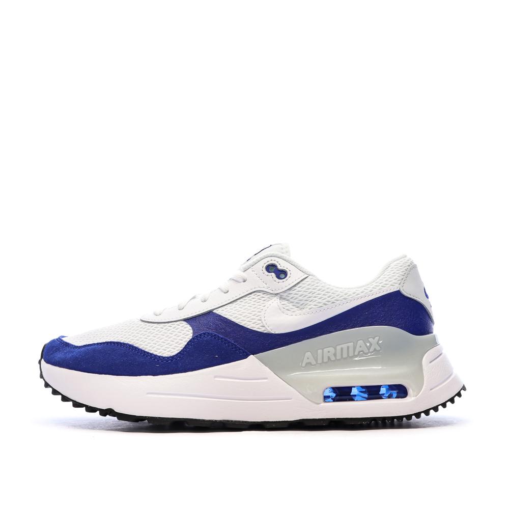 Baskets Blanc/Bleu Homme Nike Air Max Systm pas cher