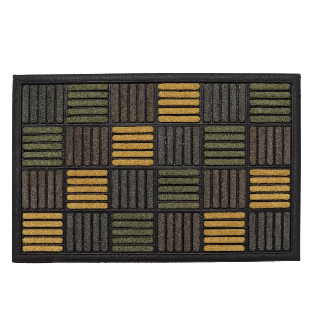 Tapis Extérieur Imprimé Jaune Luance 60x40cm Carreaux pas cher