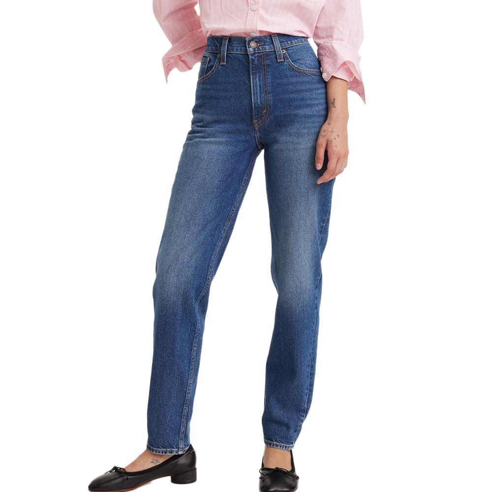 Jean Bleu Foncé Femme Levi's 80's Mom pas cher