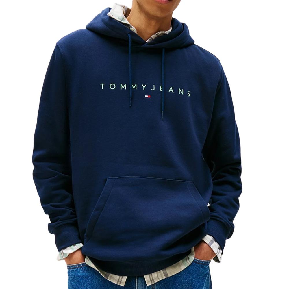 Sweat Marine Homme Tommy Hilfiger Linear Logo pas cher