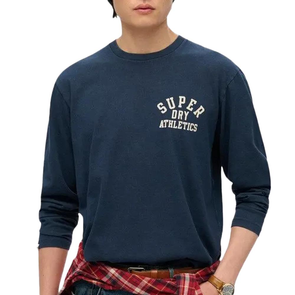 Pull Marine Homme Superdry Athletic pas cher