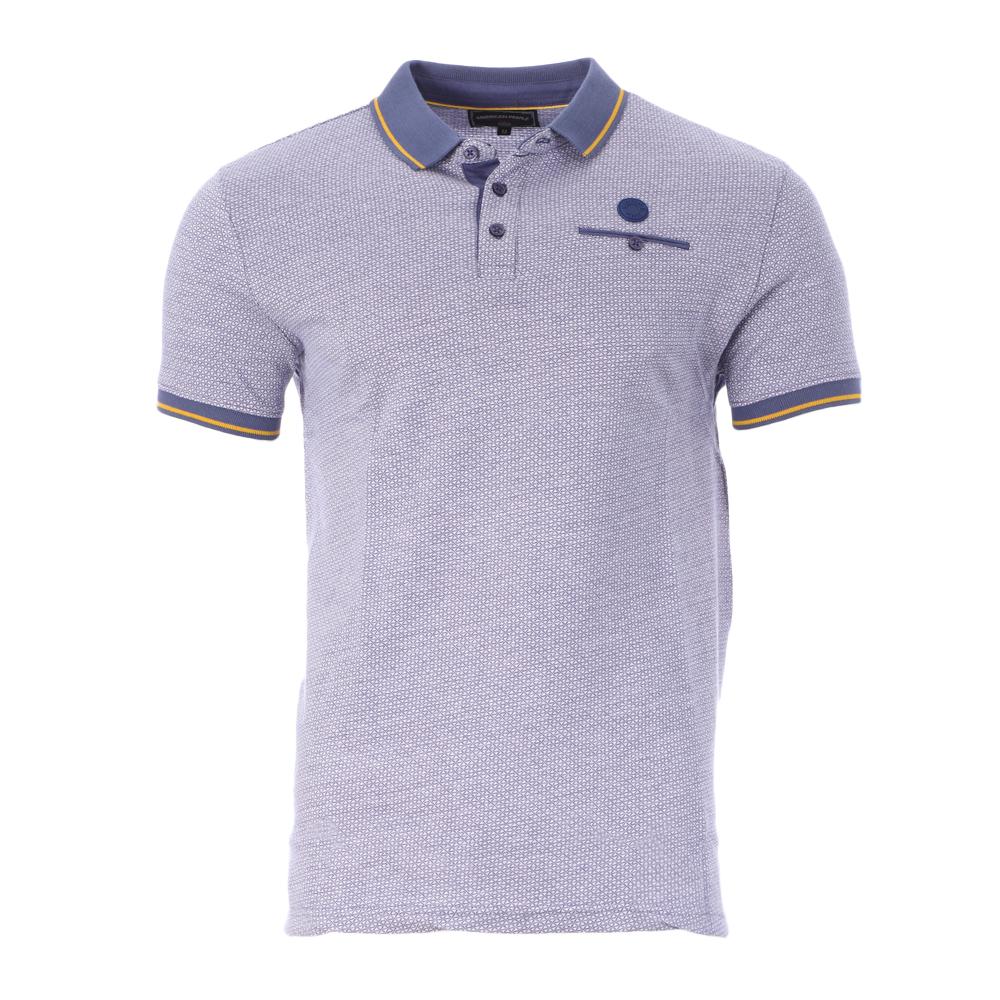Polo Bleu Homme American People Pit pas cher