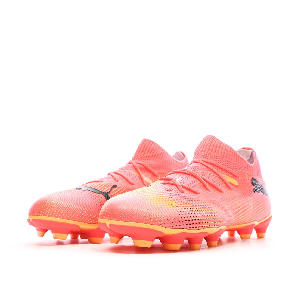 Chaussures de Football Rose/Orange Garçon Puma Future 7 Match vue 6