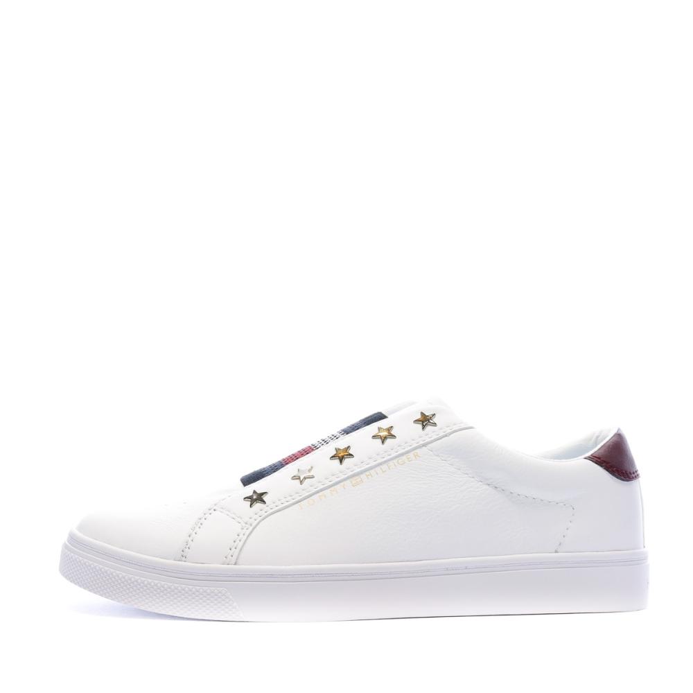 Baskets Blanches femmes Tommy Hilfiger Elastic Slip On pas cher