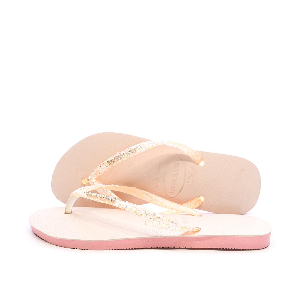 Tongs Roses Paillettes Femme Havaianas Hav Slim Glitter Flourish pas cher