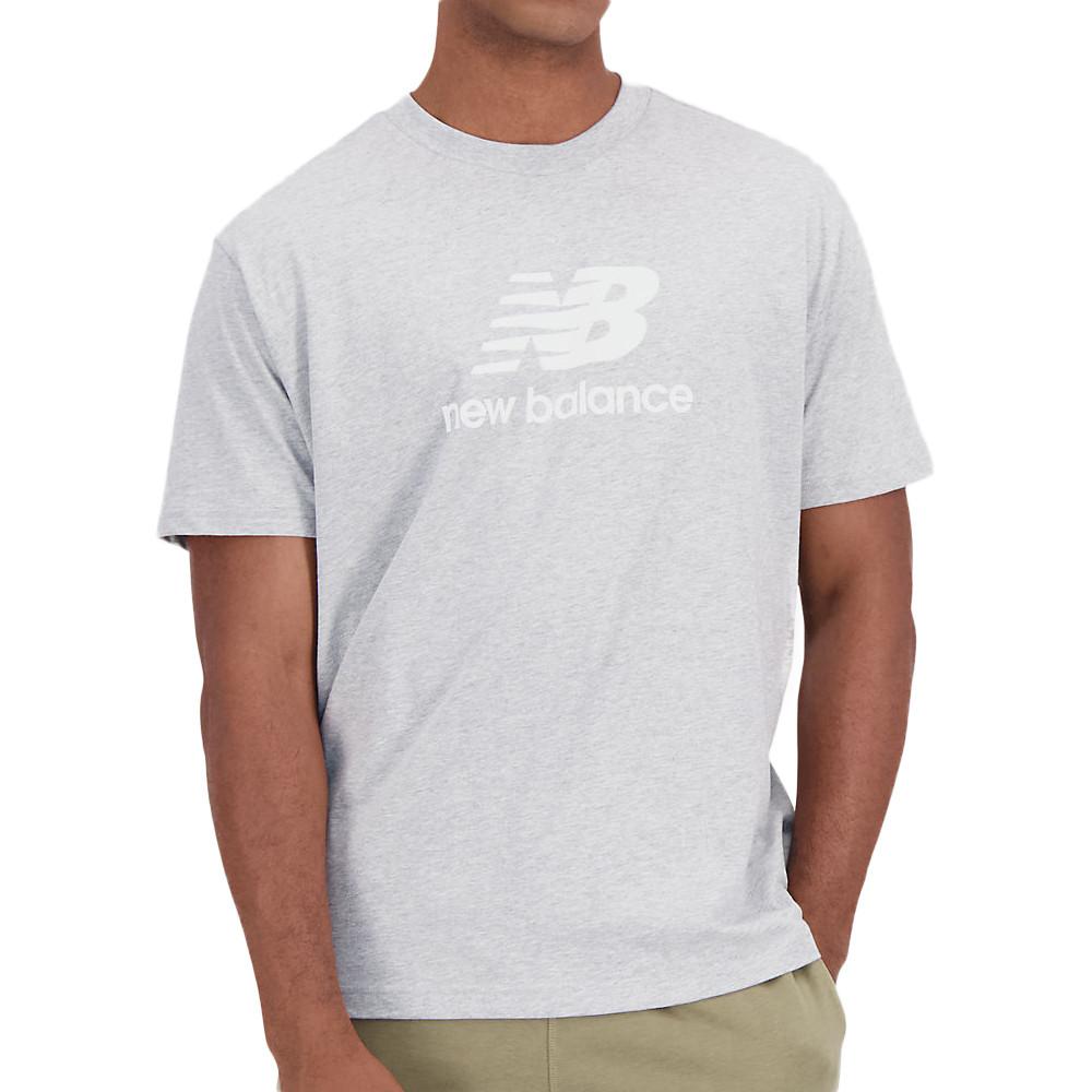 T-shirt Gris Homme New Balance Essentials Stacked pas cher