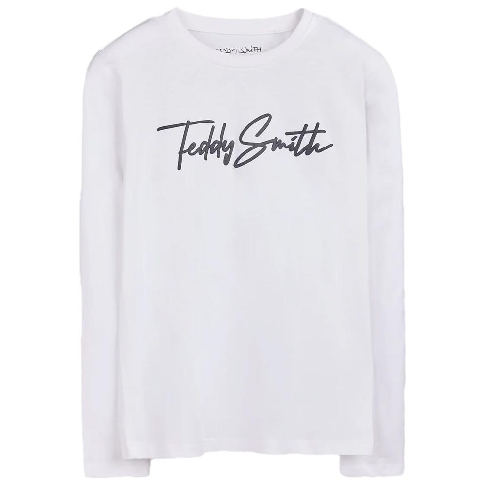 T-Shirt Manches Longues Blanc Garçon Teddy Smith Evan pas cher