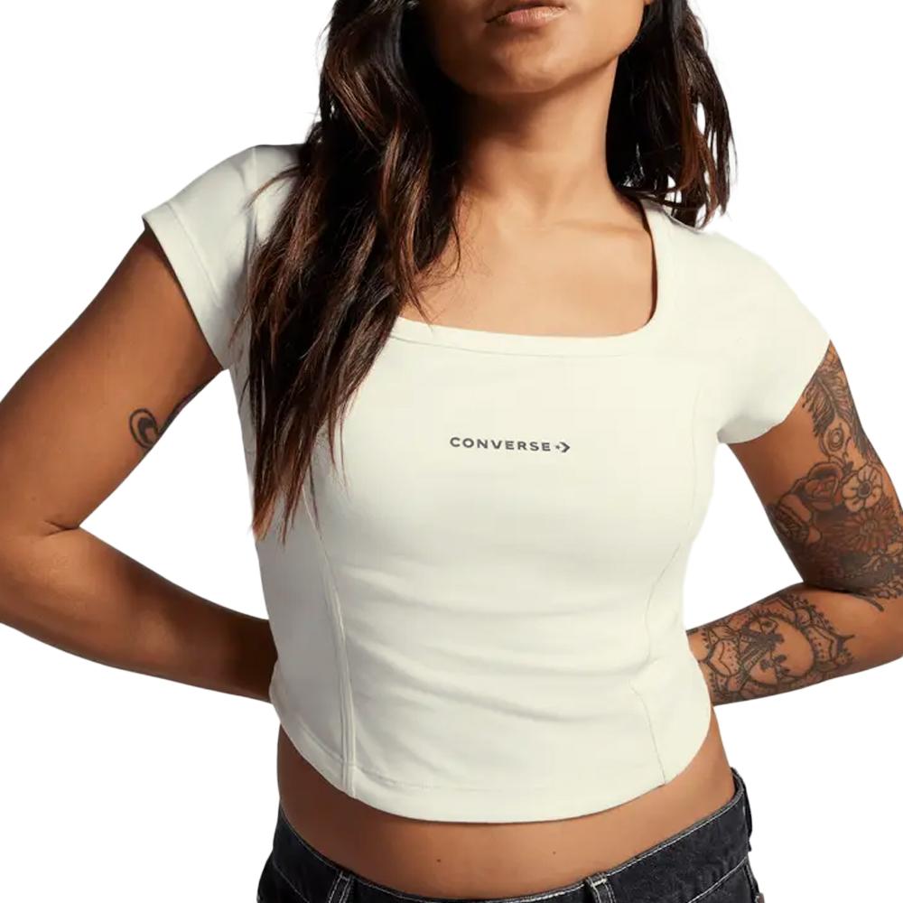 T-Shirt Blanc Femme Converse Corset pas cher