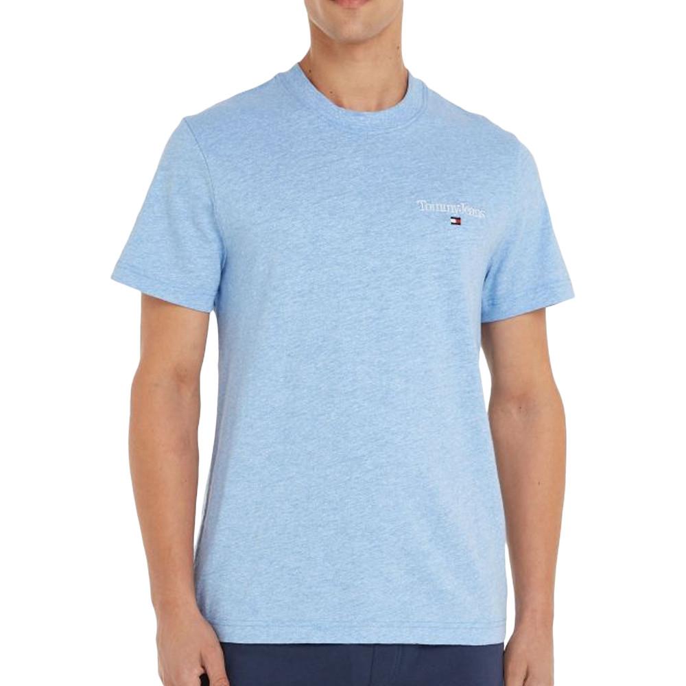 T-shirt Bleu Homme Tommy Hilfiger Heathered pas cher