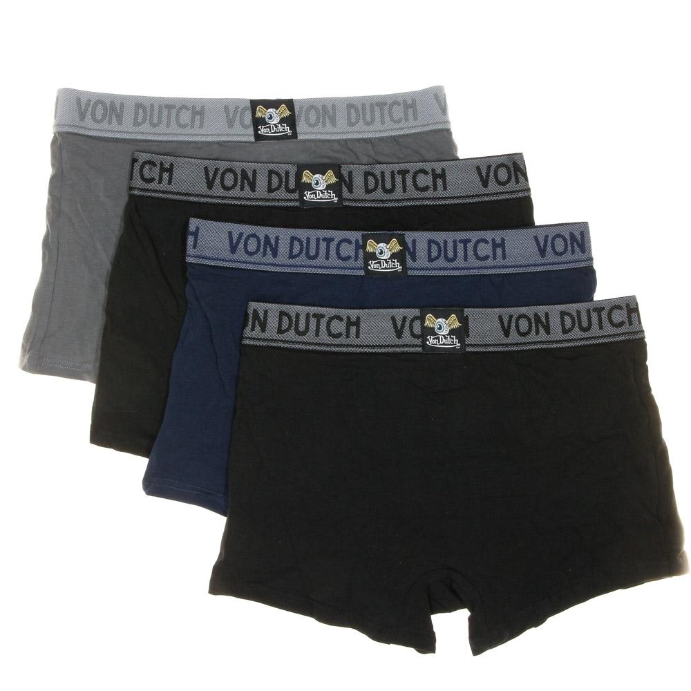 X4 Boxers Homme Bleu/Gris/Noir Von Dutch ORIAS vue 3