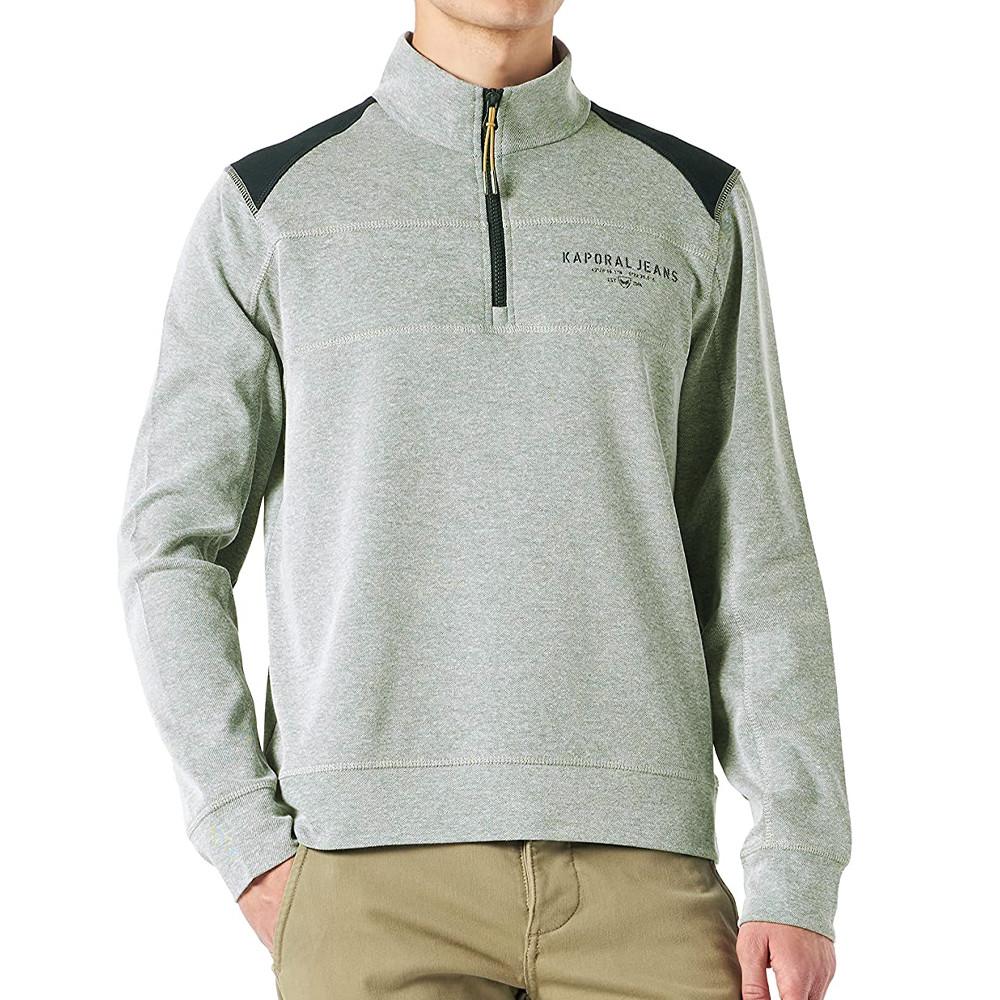 Sweat 1/4 zip Gris/Kaki/Marine Homme Kaporal Volta pas cher