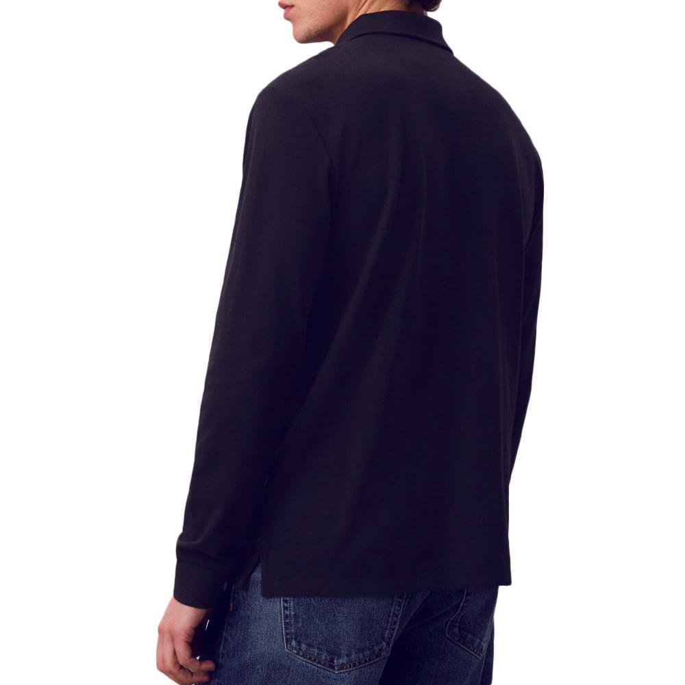 Polo Manches longues Noir Homme Calvin Klein Casual Pique vue 2