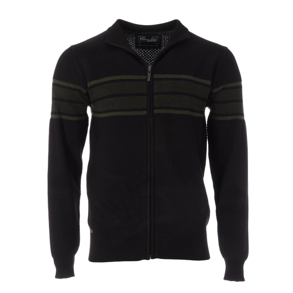 Sweat Zippé Noir/Vert Homme RMS26 8254 pas cher