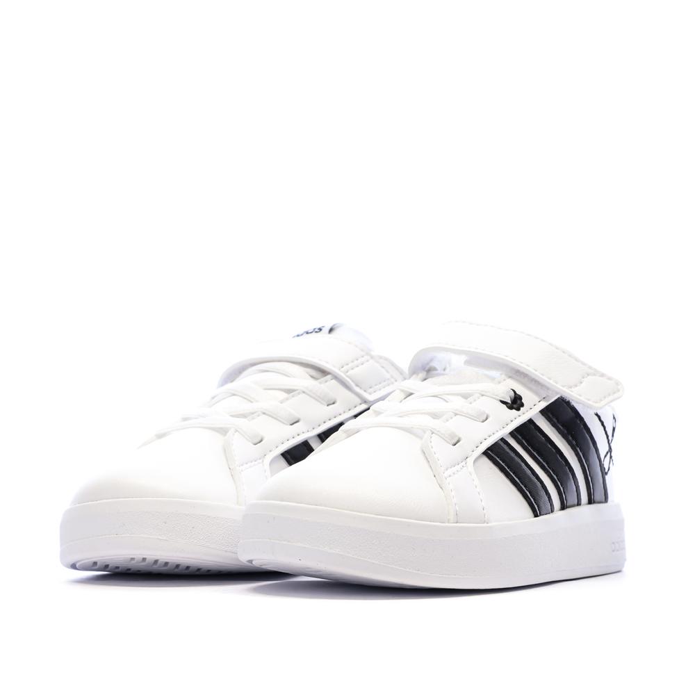 Baskets Blanche/Noir Fille Adidas Grand Court 3.0 Girls vue 6