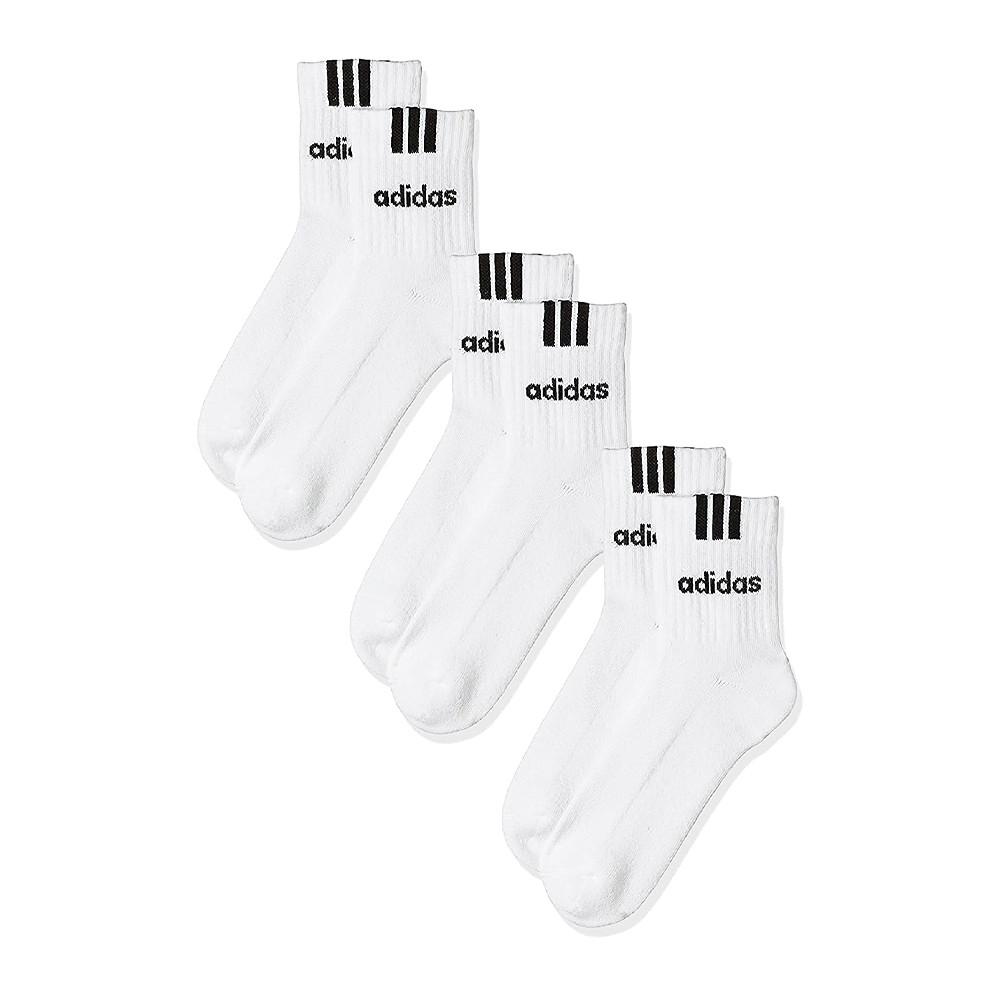 x3 Paires de Chaussettes Blanches Adidas 3s Lin pas cher