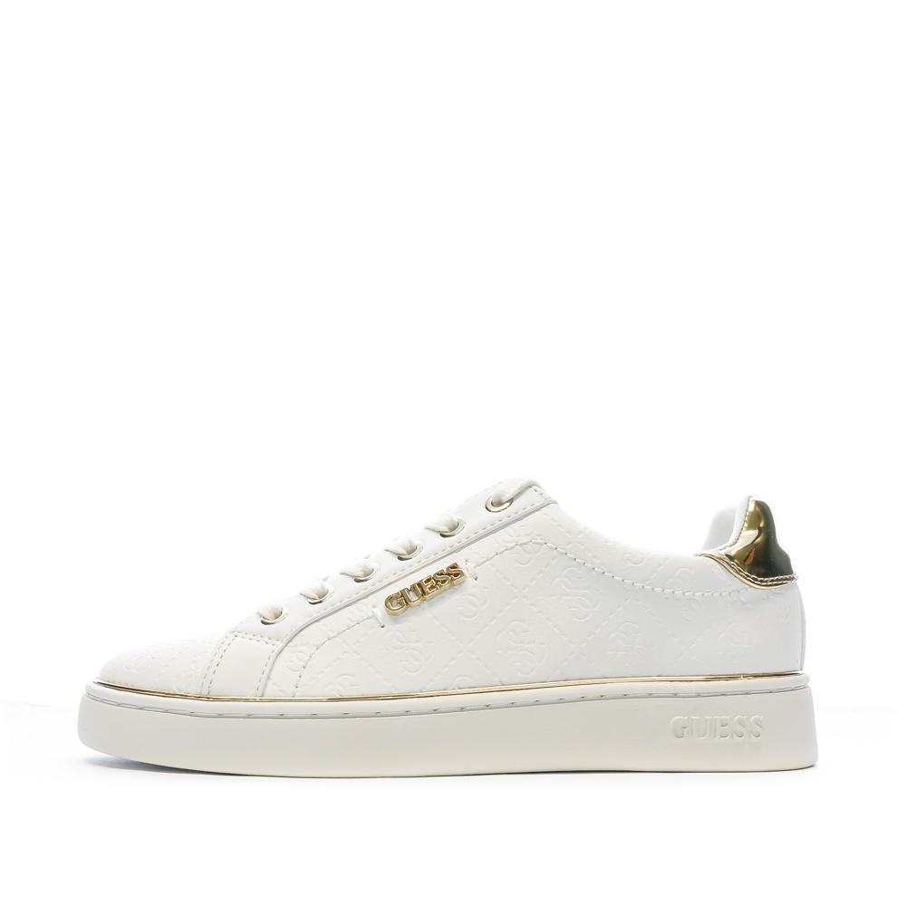 Baskets Blanches Femme Guess Beckie 12 pas cher