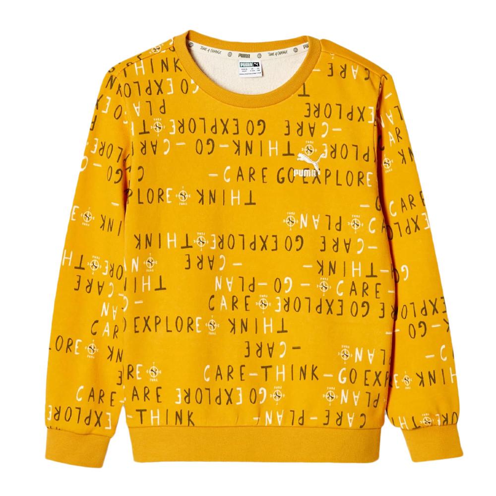 Sweat Jaune Garçon Puma T4c Aop pas cher