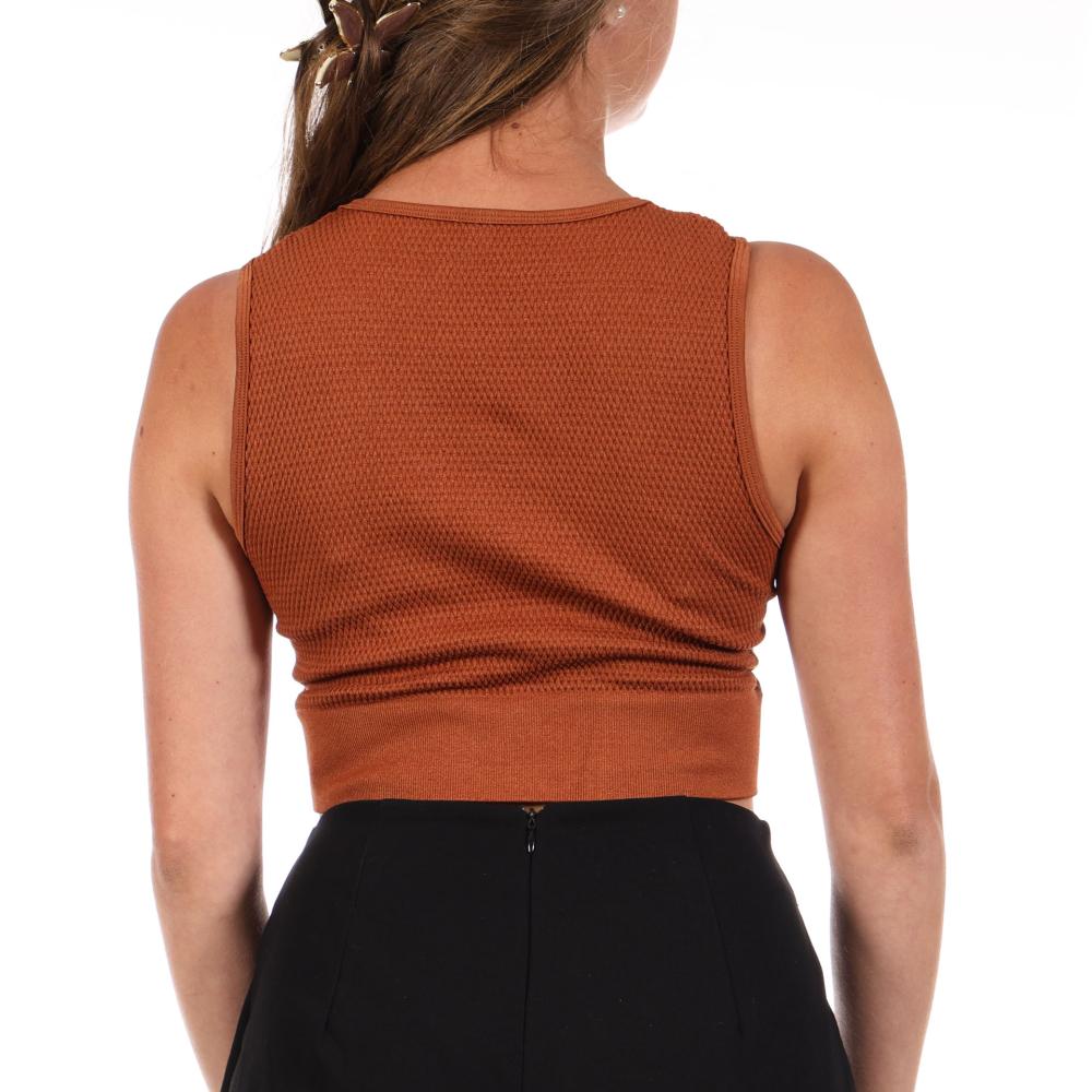 Brassière de Sport Marron Femme No Publik Iris Terre vue 2