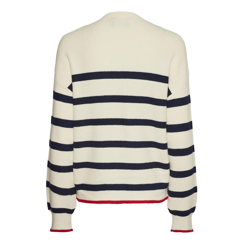 Pull Écru/Marine Femme Pieces Mock Neck Knit vue 2