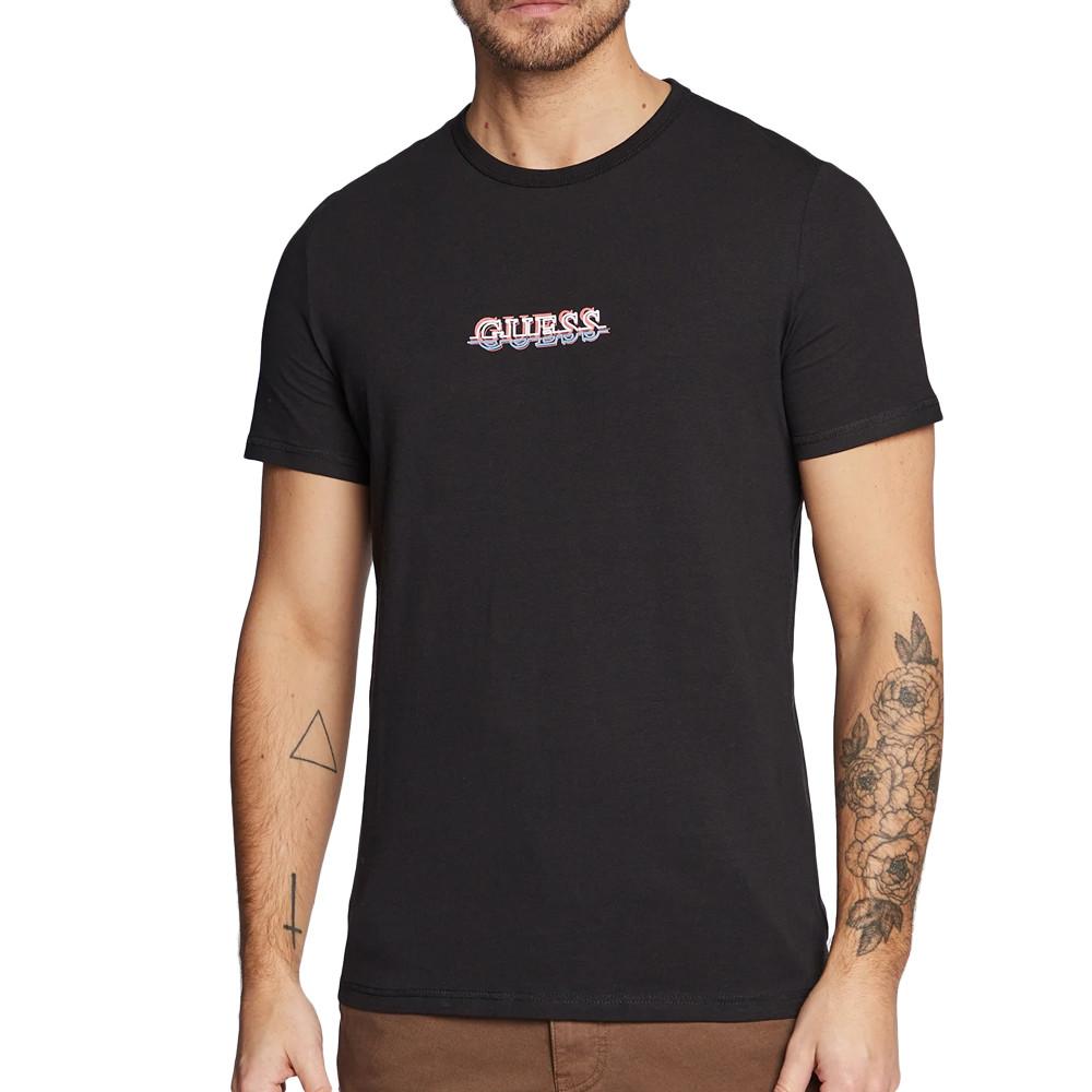 T-shirt Noir Homme Guess Maksim pas cher