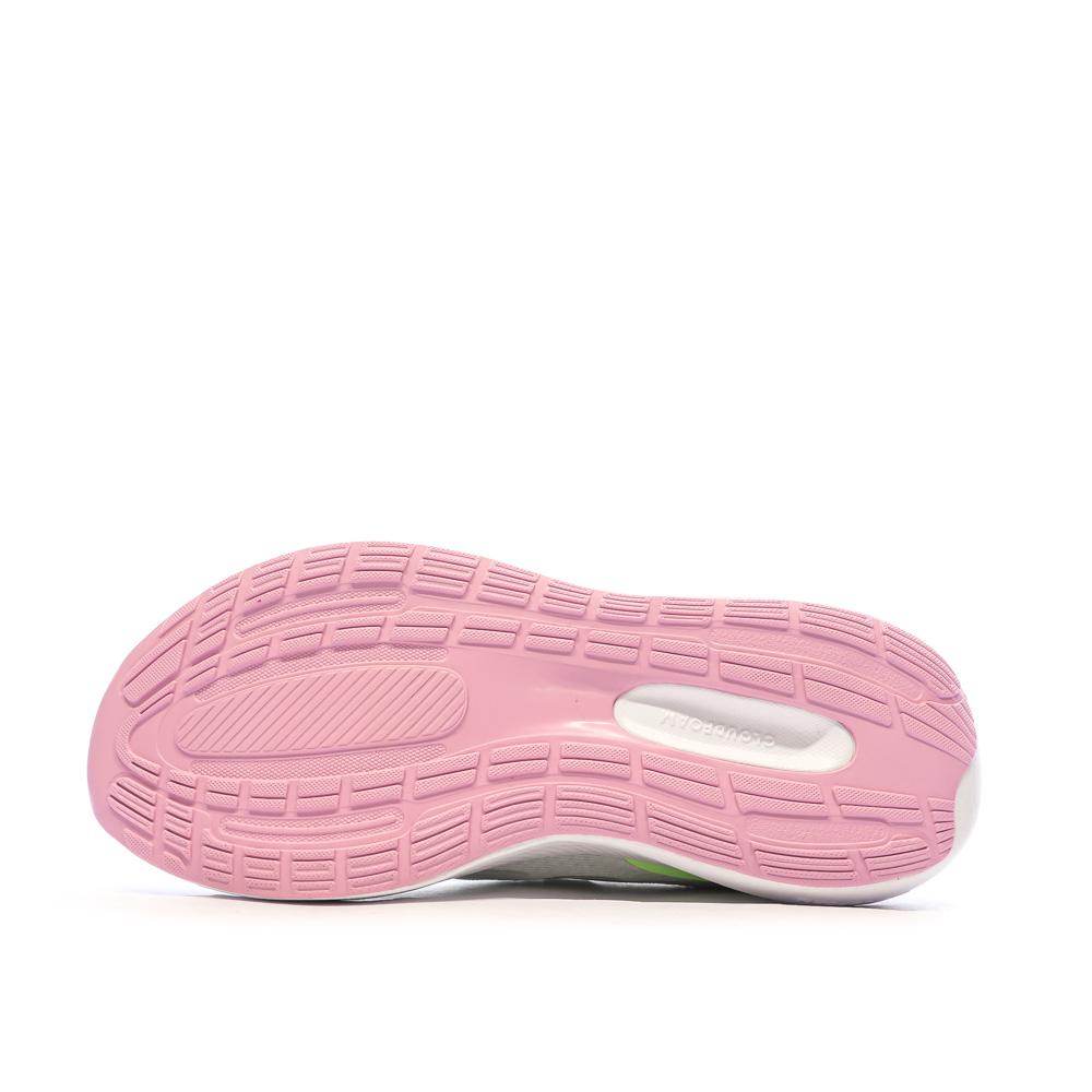 Chaussures de running Blanches/Roses Fille Adidas Runfalcon vue 5