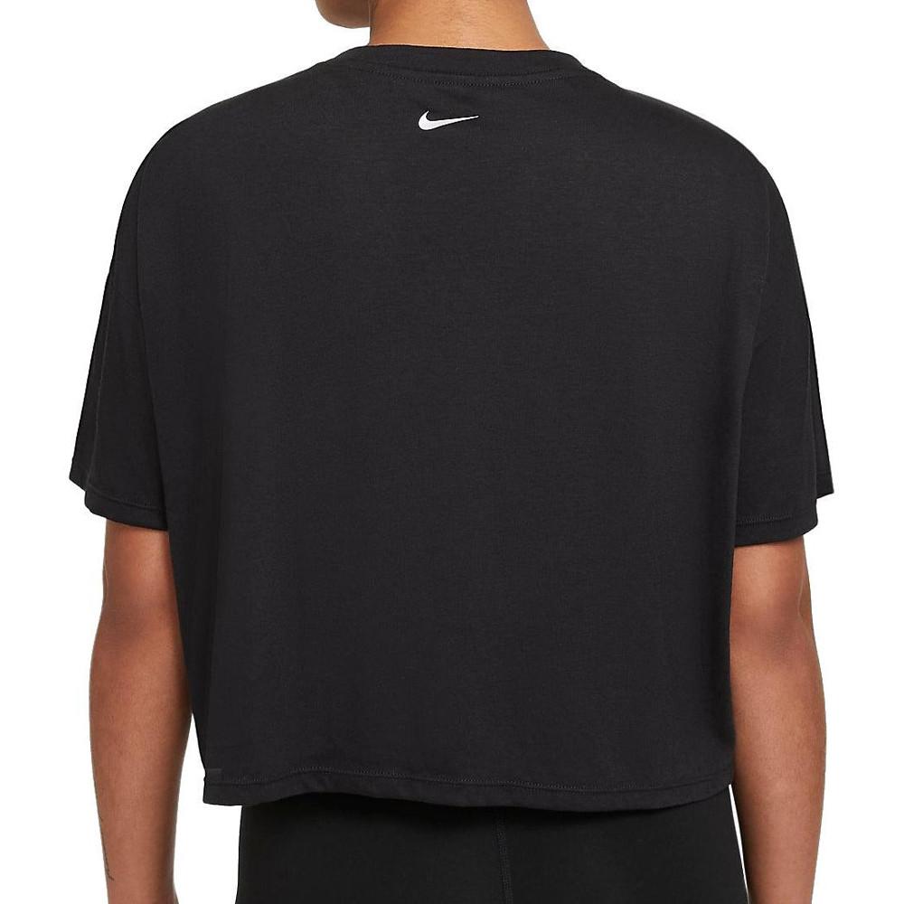 T-Shirt De Sport Noir Femme Nike Dry Graphic Crop-Top vue 2