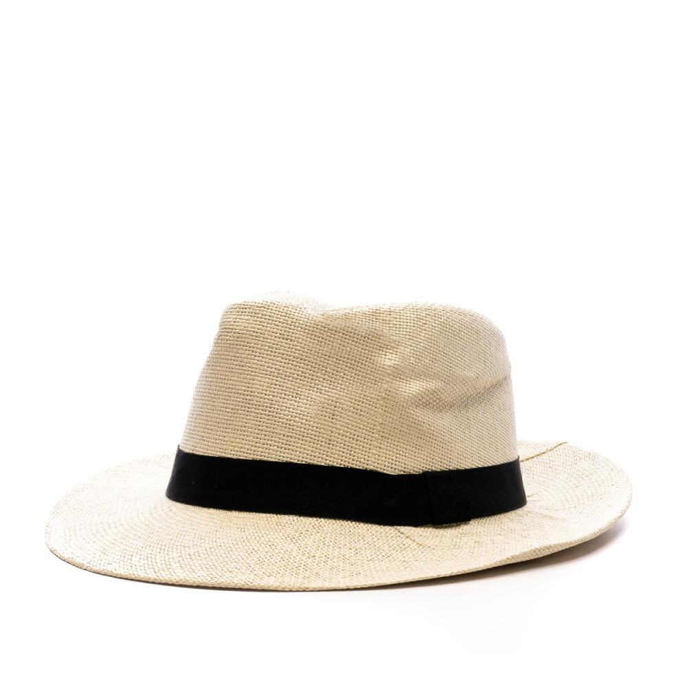 Chapeau Beige/Noir Femme Emeraude Borsalino pas cher