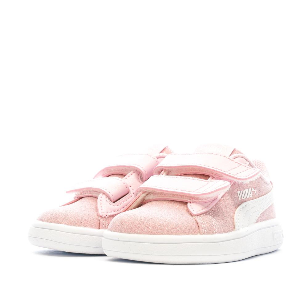 Baskets Roses à paillette Fille Puma Smash Glitz Glam vue 6