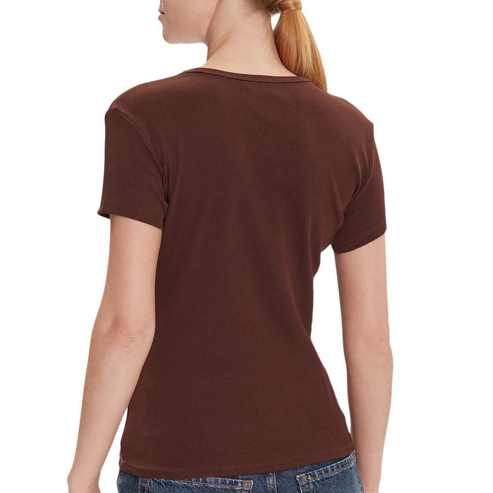 T-shirt Marron Femme Tommy Hilfiger Slim vue 2