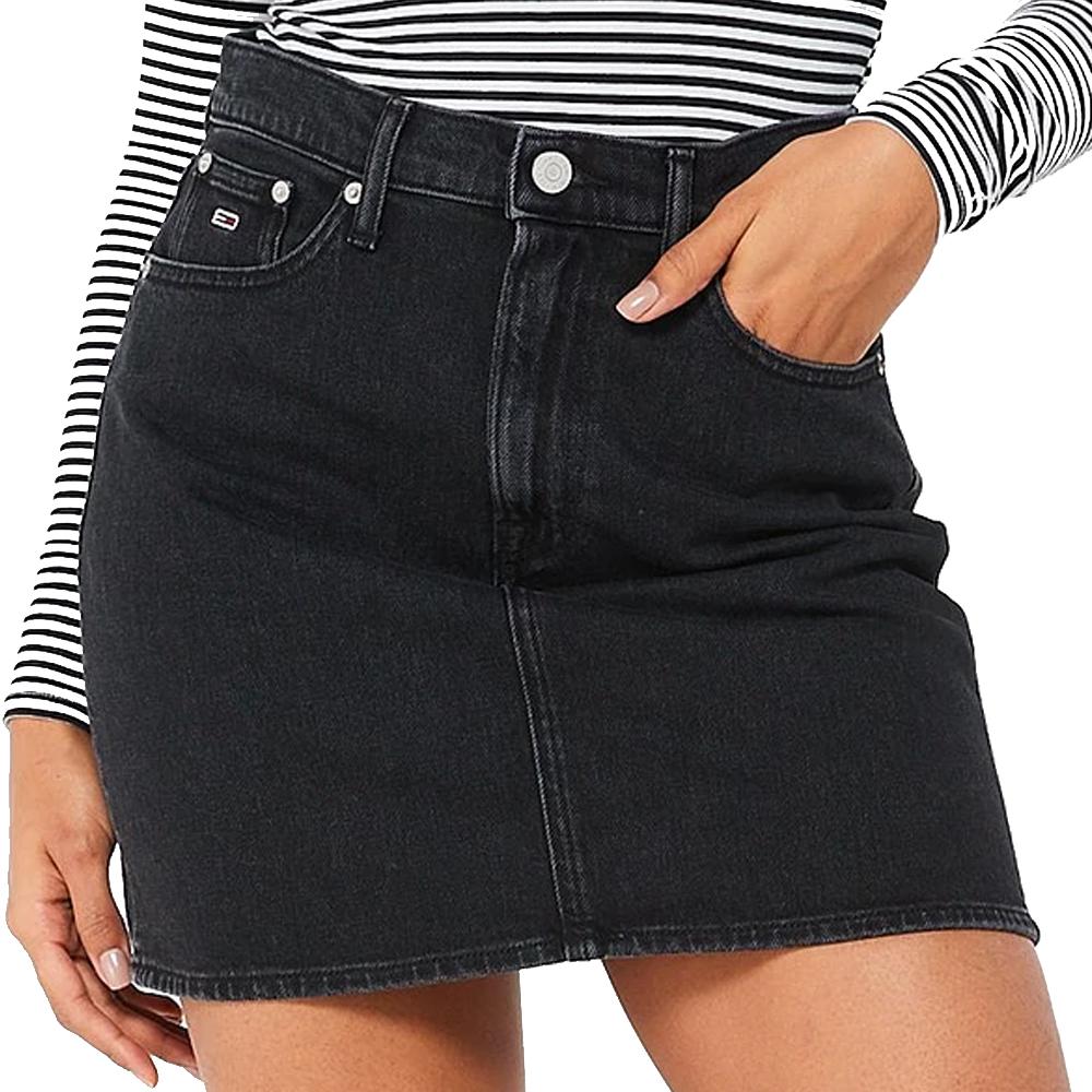 Jupe Mom Noir Femme Tommy Hilfiger Skirt pas cher