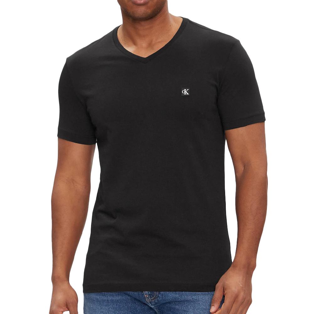 T-shirt Noir Homme Calvin Klein Jeans Badge pas cher