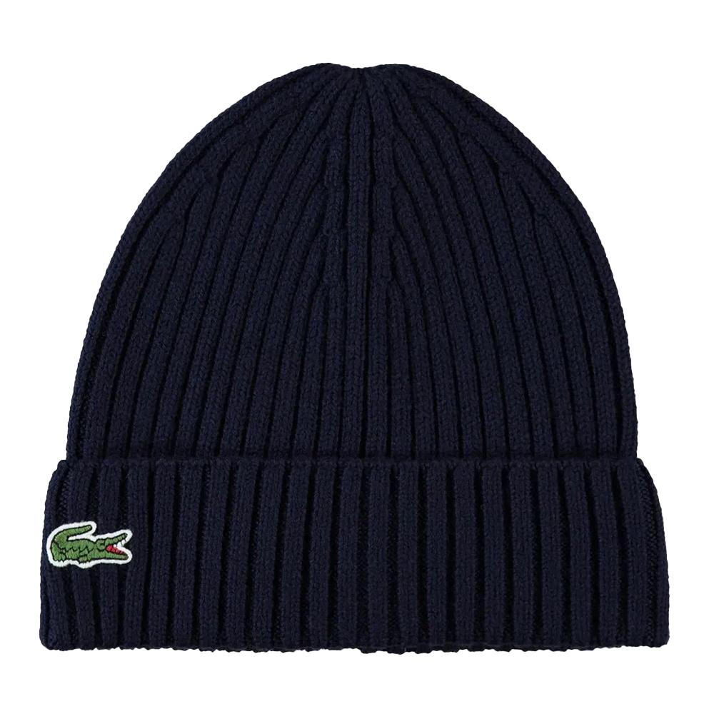 Bonnet Noir Homme Lacoste RB9883 pas cher