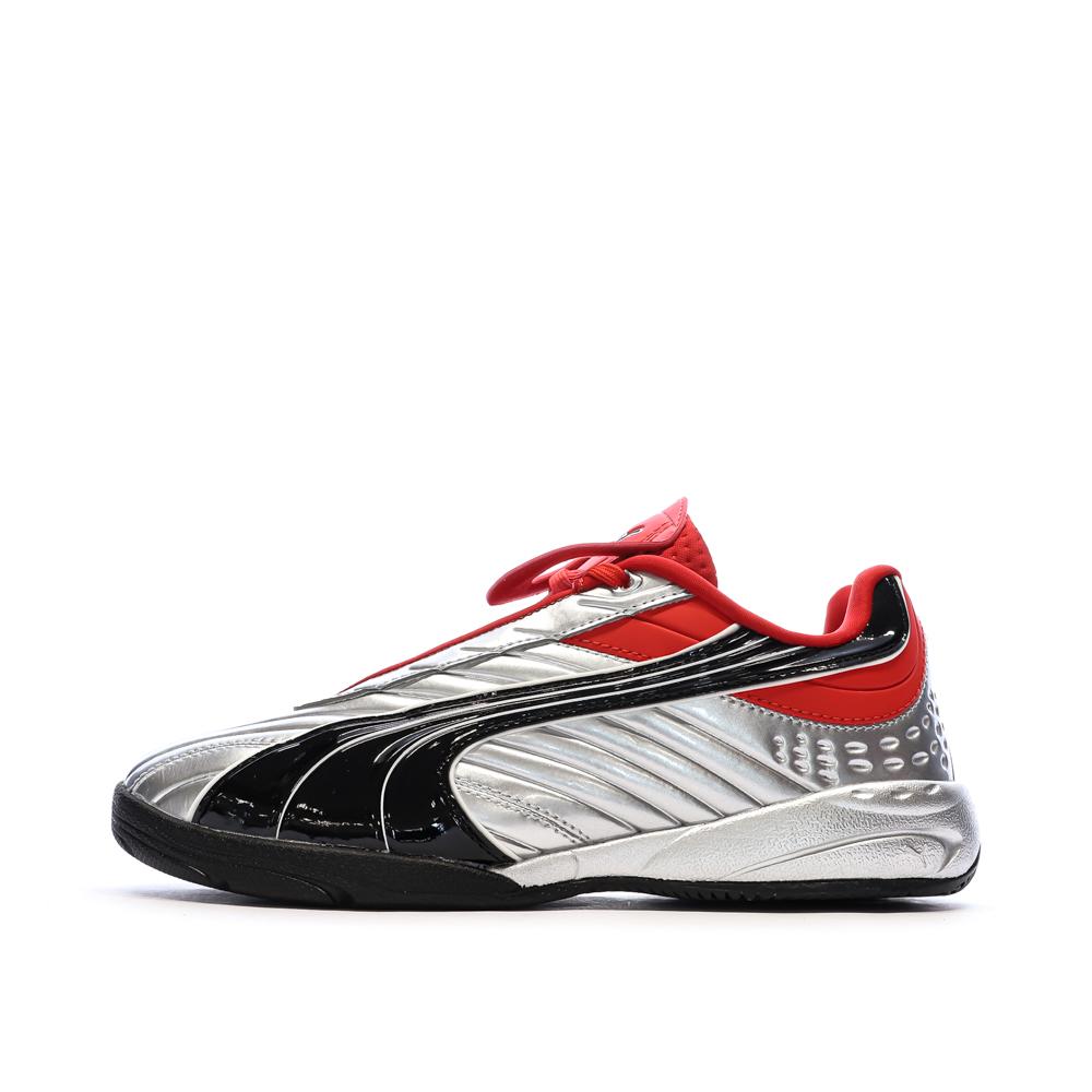 Baskets Argent/Rouge/Noir Garçon Puma Goalgetter pas cher