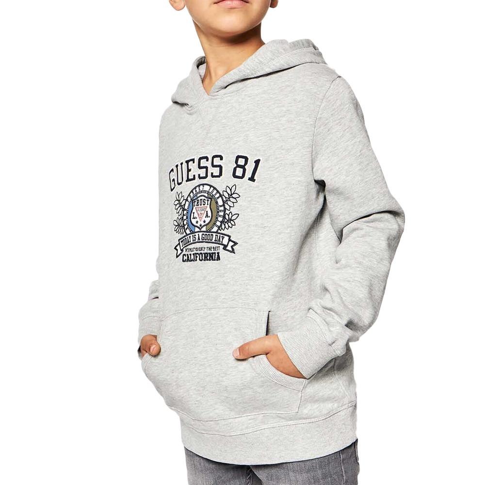 Sweat à Capuche Gris Garçon Guess California pas cher