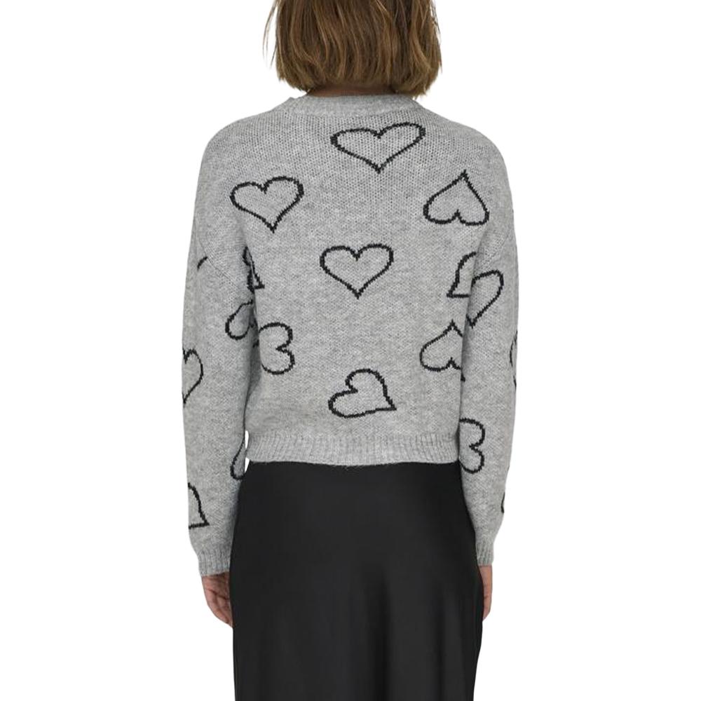 Pull Gris/Noir Coeur Femme Only Happie vue 2